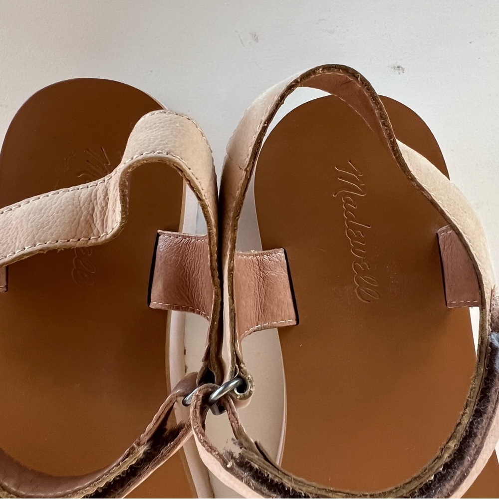 Madewell The Maggie Leather Strap Platform Sandals Colorblock Sandstone Tan, 8.5 - Picture 8 of 12